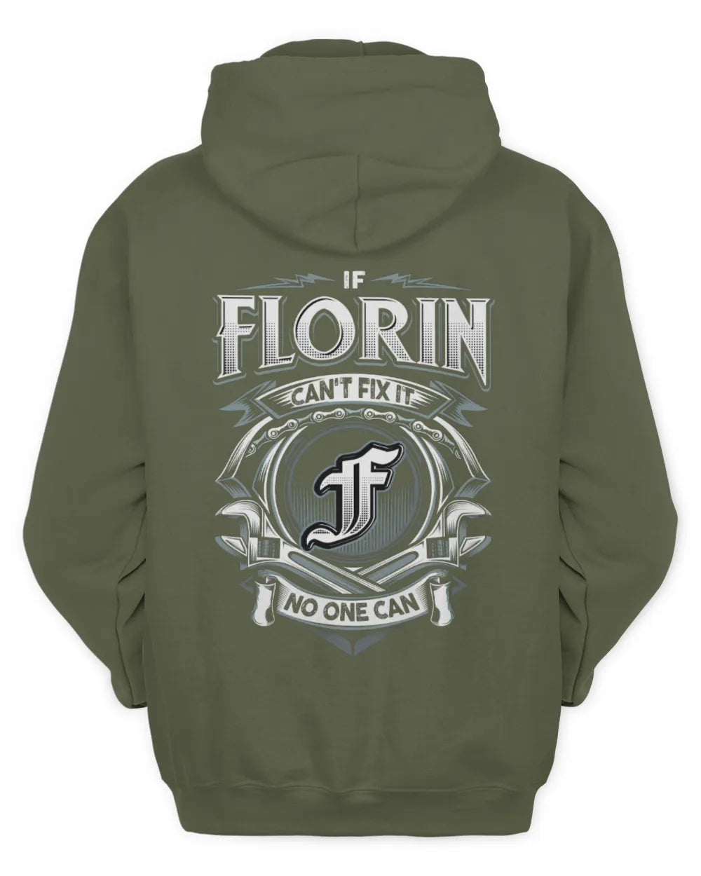 FLORIN AP81-K4-626 - Personalized Ahmed Quote Apparel “If Ahmed Can't Fix It, No One Can” - Unisex Hoodie - Military Green