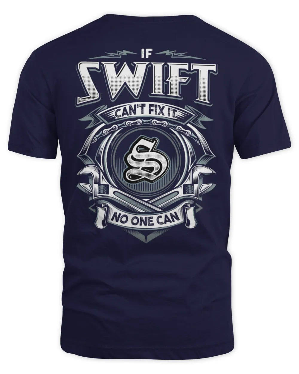 SWIFT AP81-K4-626 - Personalized Ahmed Quote Apparel “If Ahmed Can't Fix It, No One Can” - Unisex Standard T-Shirt - Navy