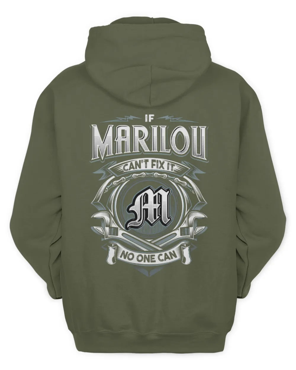 MARILOU AP81-K4-626 - Personalized Ahmed Quote Apparel “If Ahmed Can't Fix It, No One Can” - Unisex Hoodie - Military Green