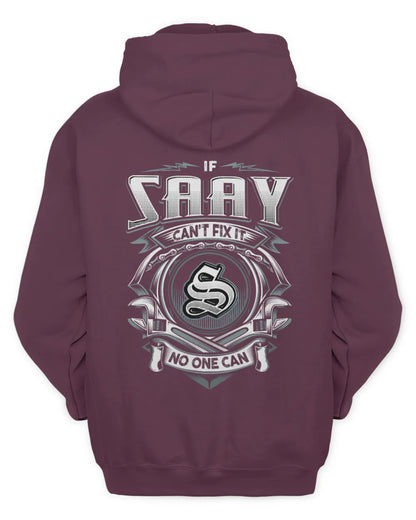 SAAY AP81-K4-626 - Personalized Ahmed Quote Apparel “If Ahmed Can't Fix It, No One Can” - Unisex Hoodie - Maroon