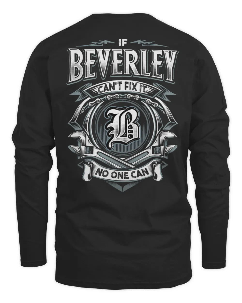 BEVERLEY AP81-K4-626 - Personalized Ahmed Quote Apparel “If Ahmed Can't Fix It, No One Can” - Men's Long Sleeved T-Shirt - Black