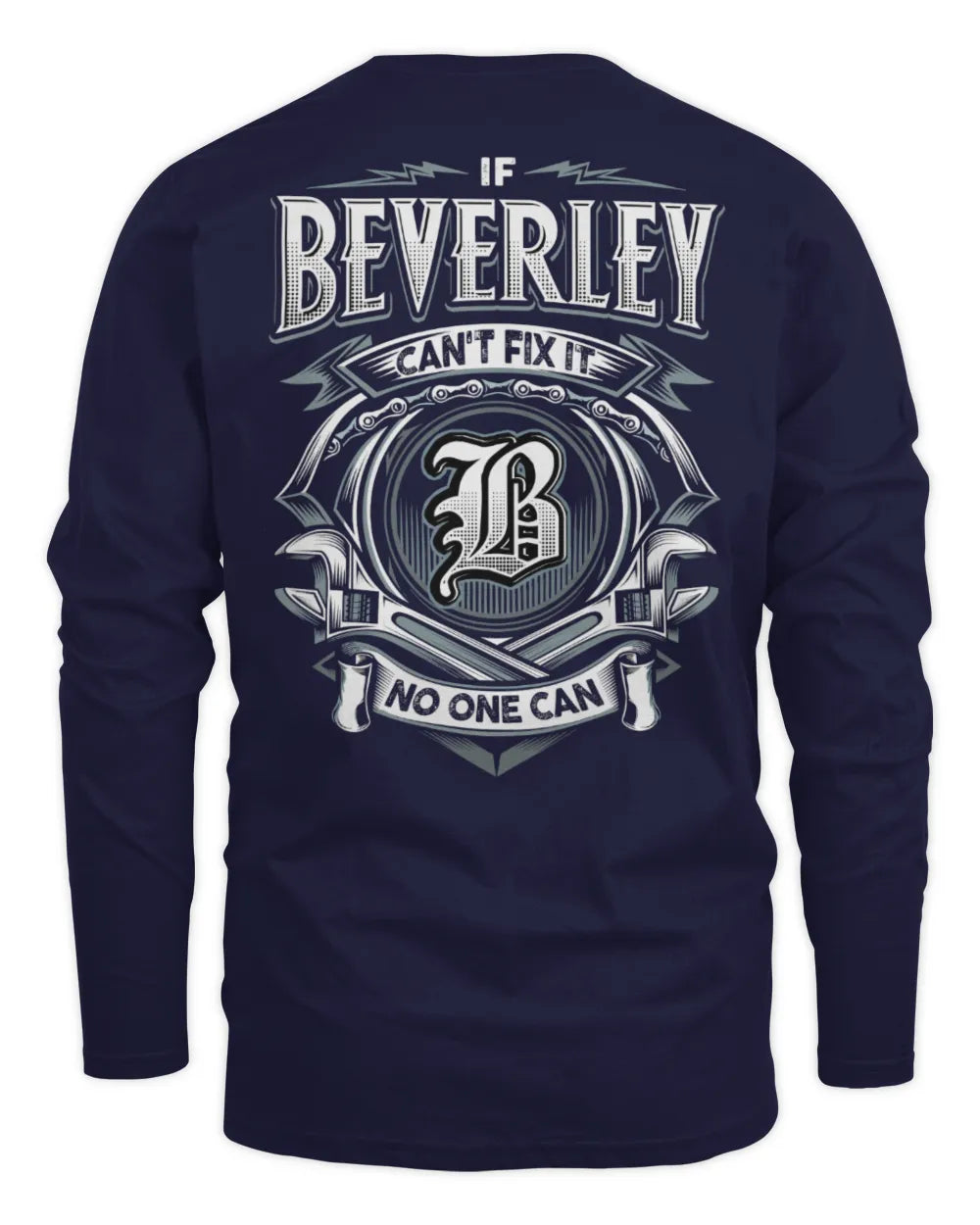 BEVERLEY AP81-K4-626 - Personalized Ahmed Quote Apparel “If Ahmed Can't Fix It, No One Can” - Men's Long Sleeved T-Shirt - Navy