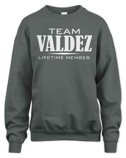 VALDEZ BL62-K4-128 - Personalized “Team NAME Lifetime Member” - Unisex Sweatshirt - Charcoal