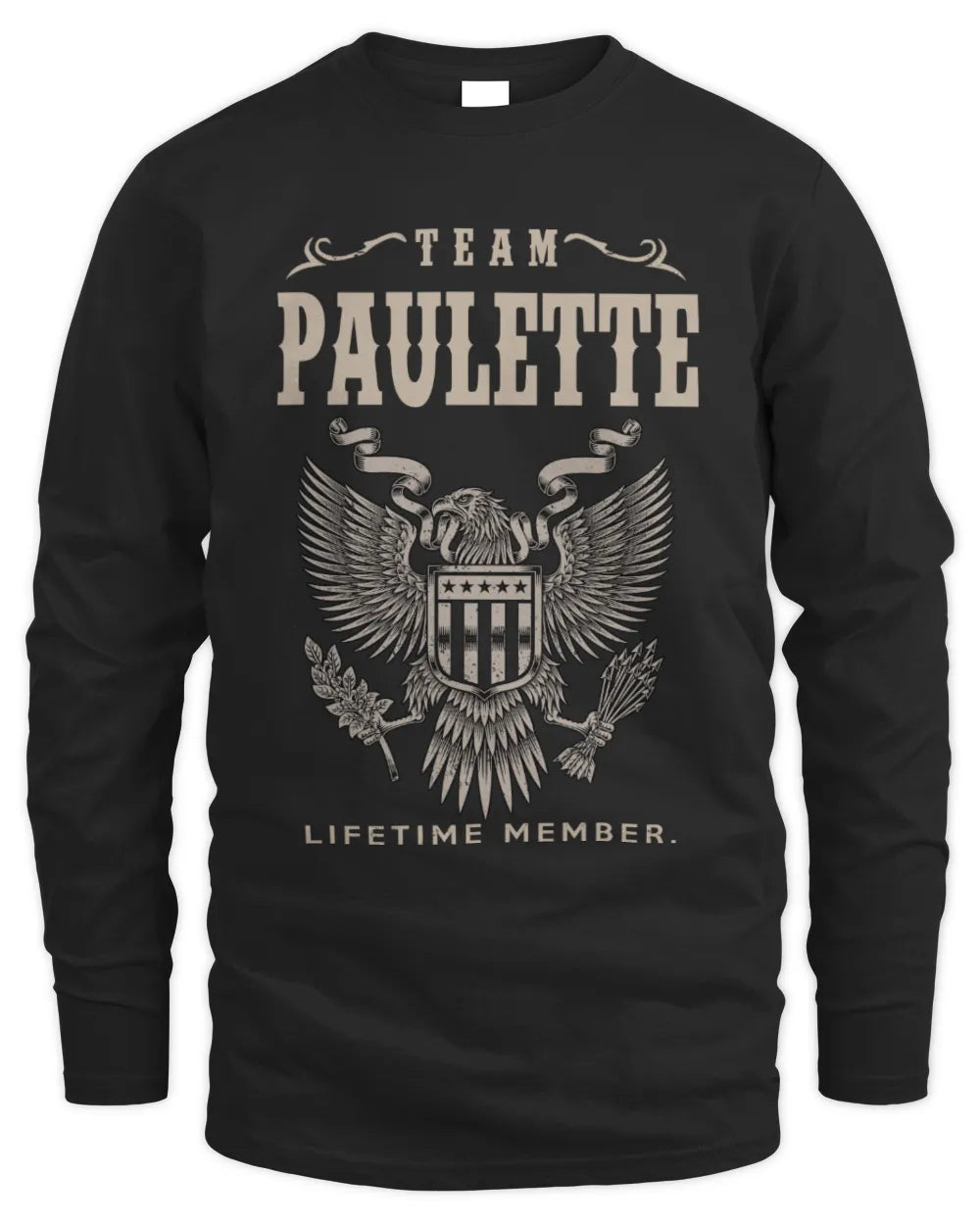PAULETTE TP06-K82 – Personalized Classic Style Apparel “Team NAME Lifetime Member” - Men's Long Sleeved T-Shirt - Black