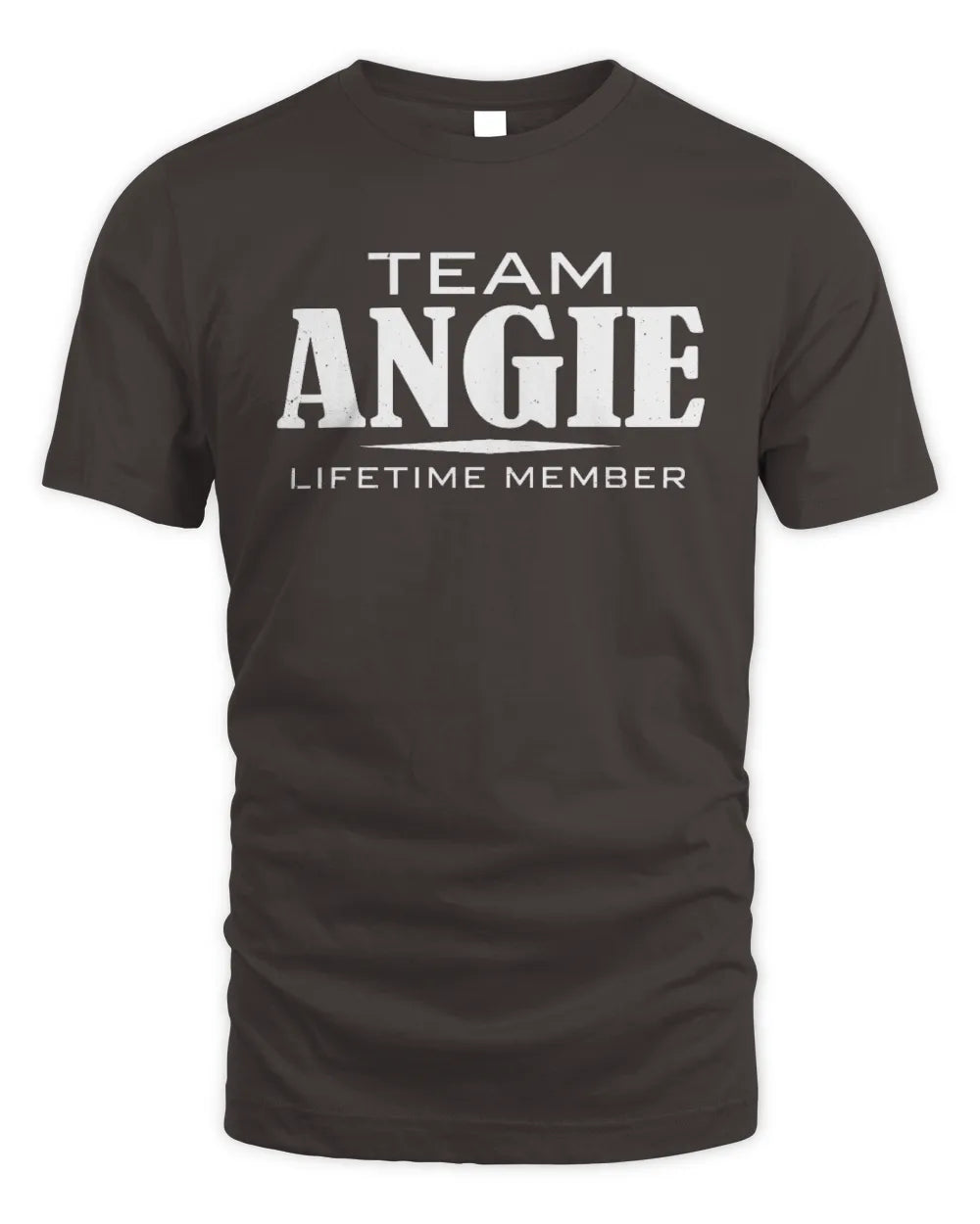 ANGIE BL62-K4-128 - Personalized “Team NAME Lifetime Member” - Unisex Standard T-Shirt - Dark Chocolate