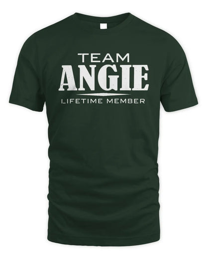 ANGIE BL62-K4-128 - Personalized “Team NAME Lifetime Member” - Unisex Standard T-Shirt - Forest Green