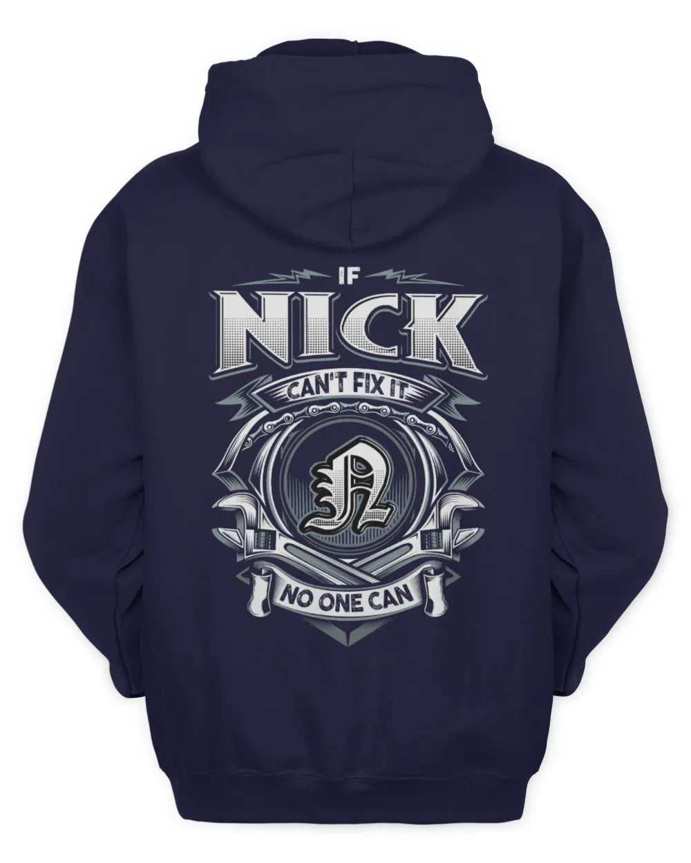 NICK AP81-K4-626 - Personalized Ahmed Quote Apparel “If Ahmed Can't Fix It, No One Can” - Unisex Hoodie - Navy