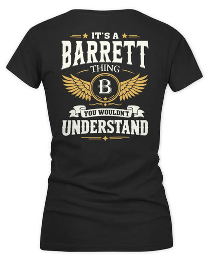BARRETT KT06-M008 It’s a [NAME] Thing – You Wouldn’t Understand | Personalized Vintage T-Shirt - Women's V-Neck T-Shirt - Black