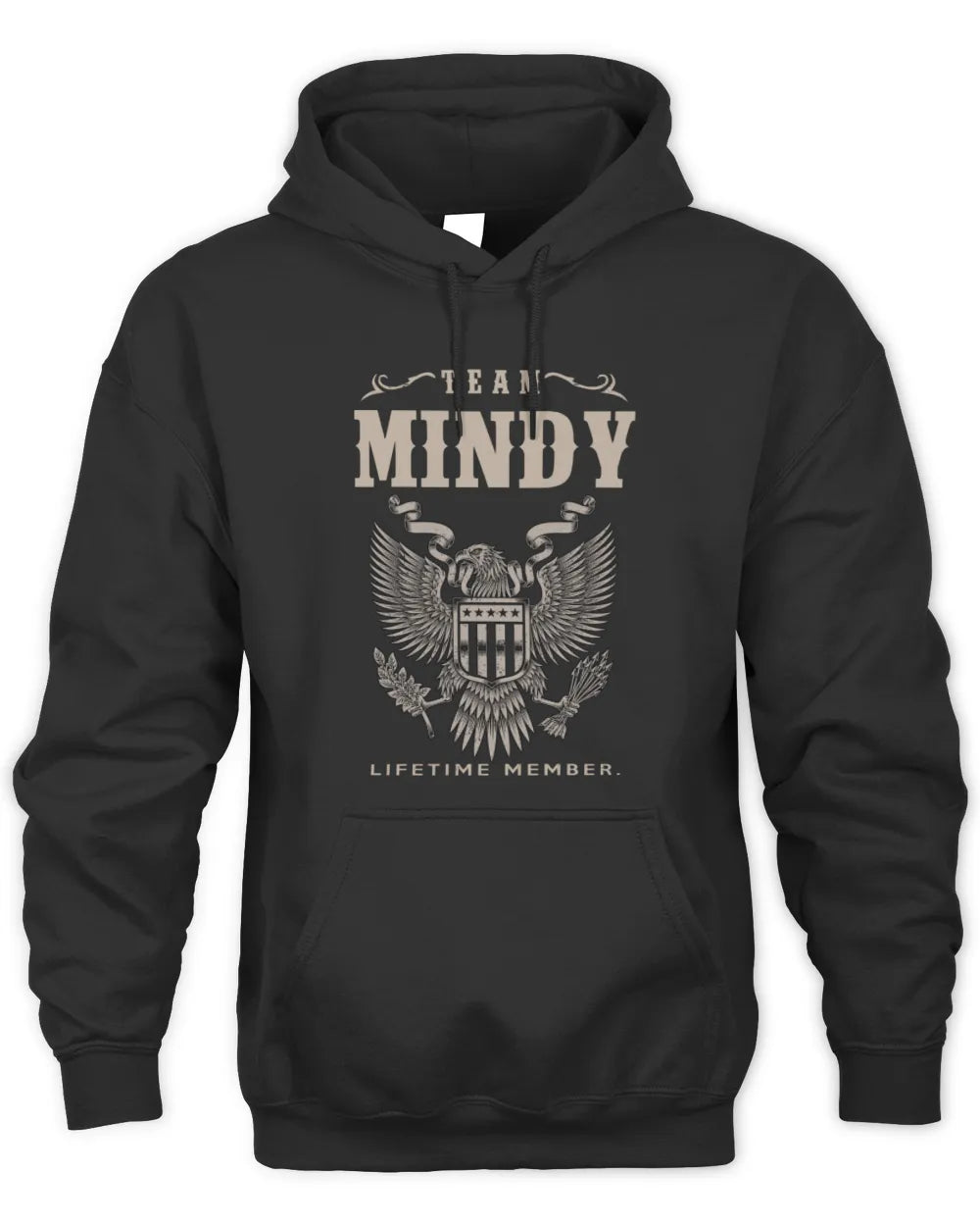 MINDY TP06-K82 – Personalized Classic Style Apparel “Team NAME Lifetime Member” - Unisex Hoodie - Black