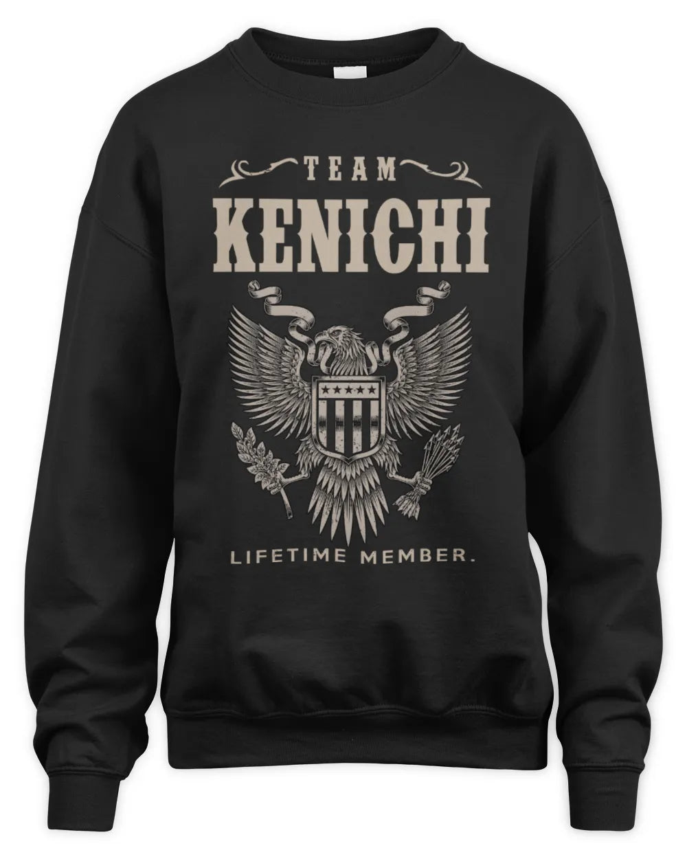 KENICHI TP06-K82 – Personalized Classic Style Apparel “Team NAME Lifetime Member” - Unisex Sweatshirt - Black