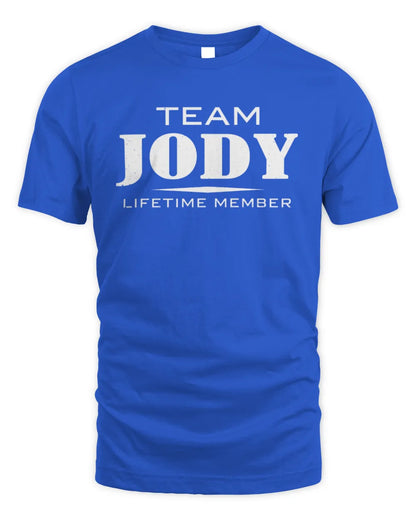 JODY BL62-K4-128 - Personalized “Team NAME Lifetime Member” - Unisex Standard T-Shirt - Royal