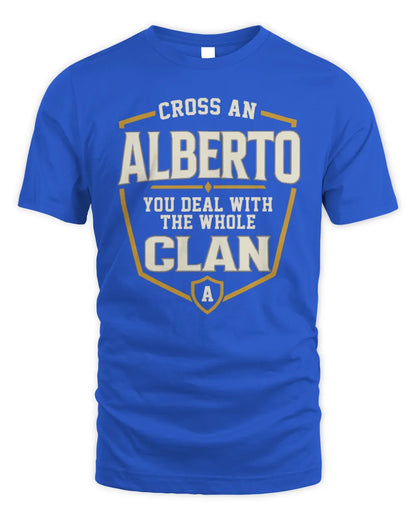ALBERTO NT1-K008 Cross A/An NAME, You Deal With the Whole Clan | Personalized Vintage T-Shirt - Unisex Standard T-Shirt - Royal
