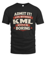 KML P4 KT003 Personalized Funny Quote Apparel “Life Without NAME Would Be Boring” - Unisex Standard T-Shirt - Black