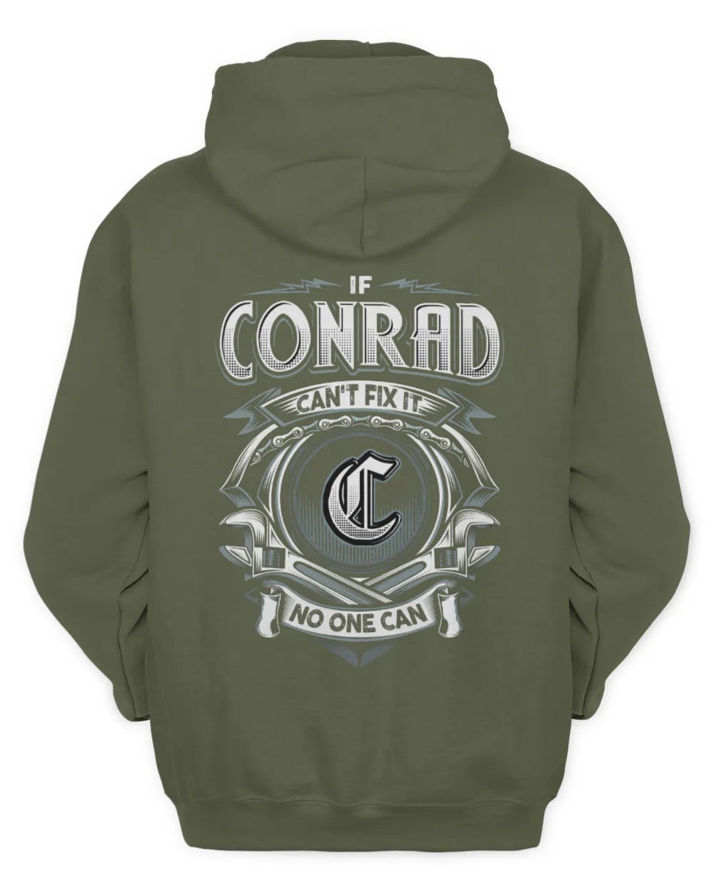 CONRAD AP81-K4-626 - Personalized Ahmed Quote Apparel “If Ahmed Can't Fix It, No One Can” - Unisex Hoodie - Military Green