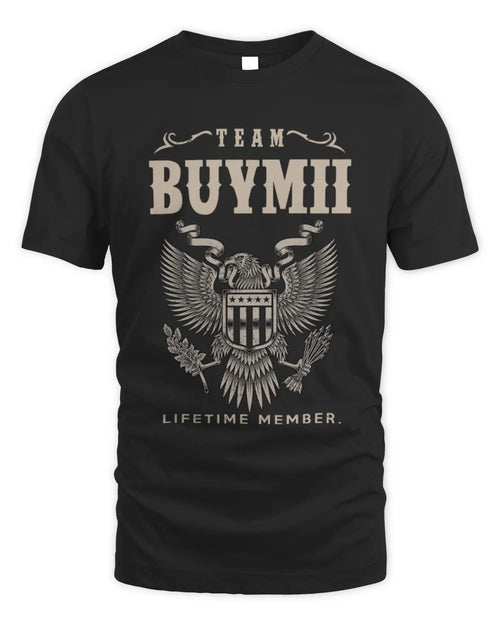 BUYMII TP06-K82 – Personalized Classic Style Apparel “Team NAME Lifetime Member” - Unisex Standard T-Shirt - Black