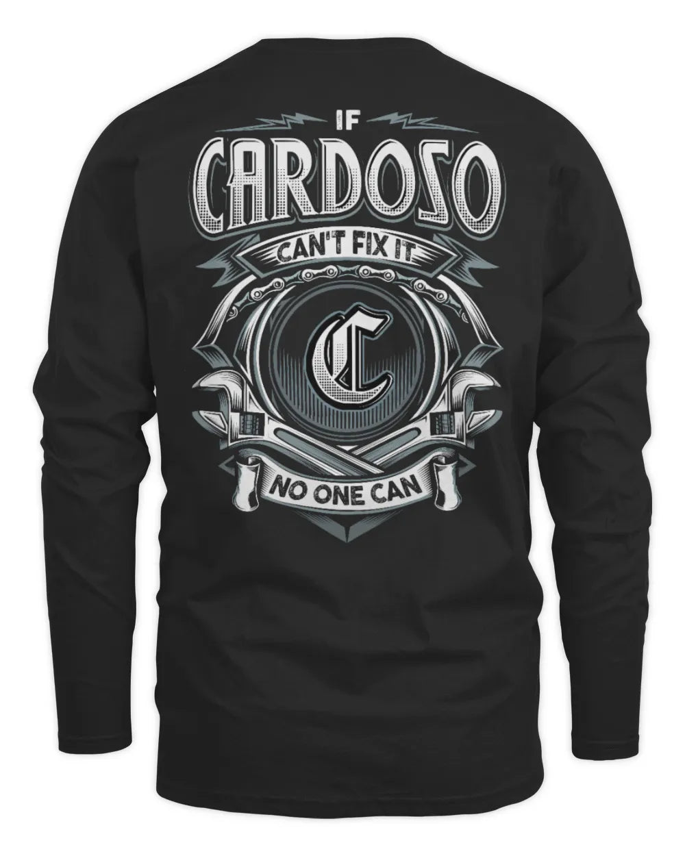 CARDOSO AP81-K4-626 - Personalized Ahmed Quote Apparel “If Ahmed Can't Fix It, No One Can” - Men's Long Sleeved T-Shirt - Black