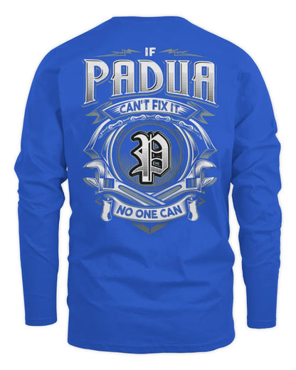 PADUA AP81-K4-626 - Personalized Ahmed Quote Apparel “If Ahmed Can't Fix It, No One Can” - Men's Long Sleeved T-Shirt - Royal