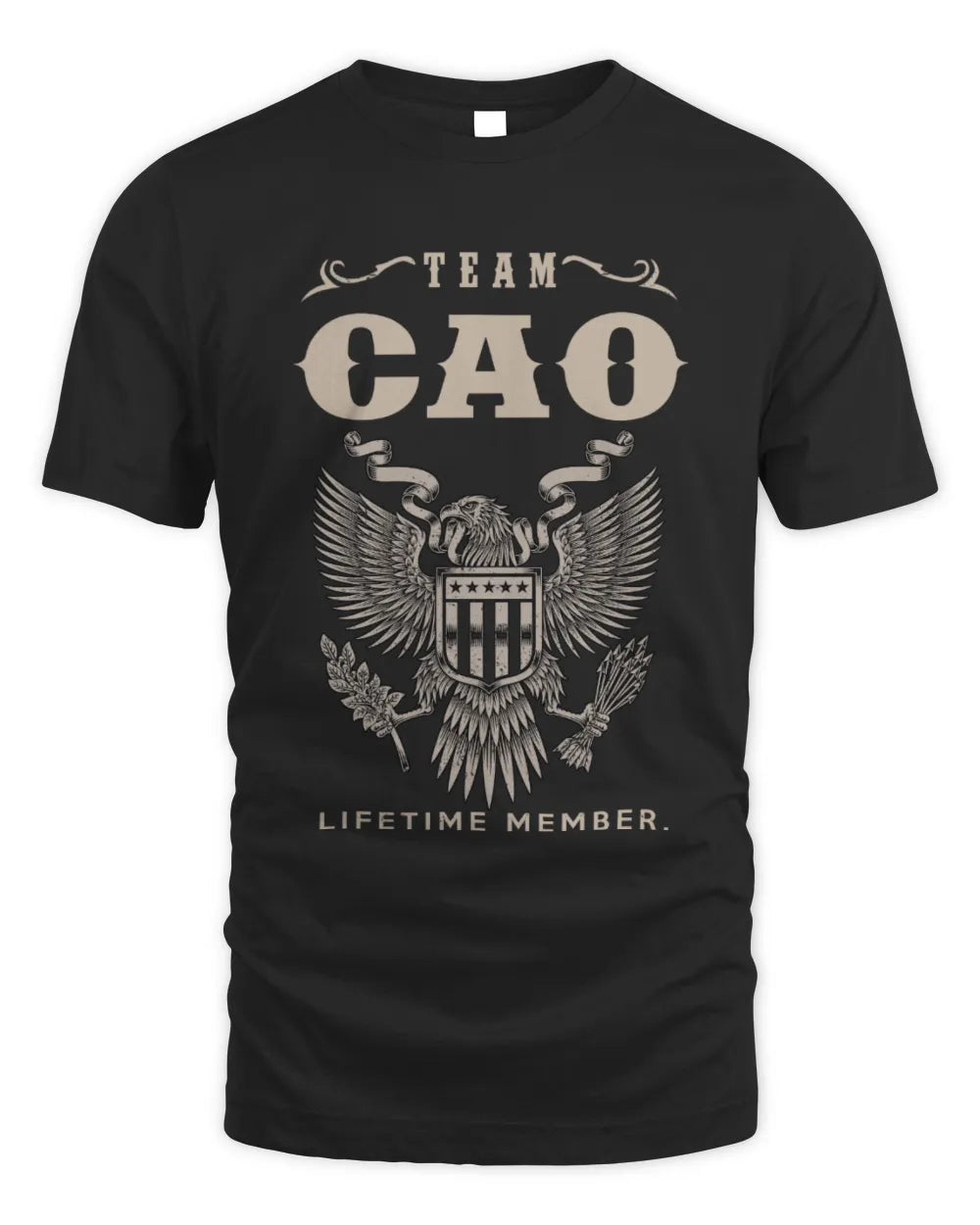 CAO TP06-K82 – Personalized Classic Style Apparel “Team NAME Lifetime Member” - Unisex Standard T-Shirt - Black