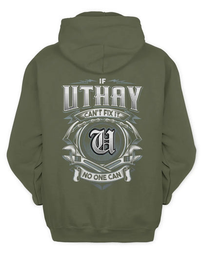UTHAY AP81-K4-626 - Personalized Ahmed Quote Apparel “If Ahmed Can't Fix It, No One Can” - Unisex Hoodie - Military Green