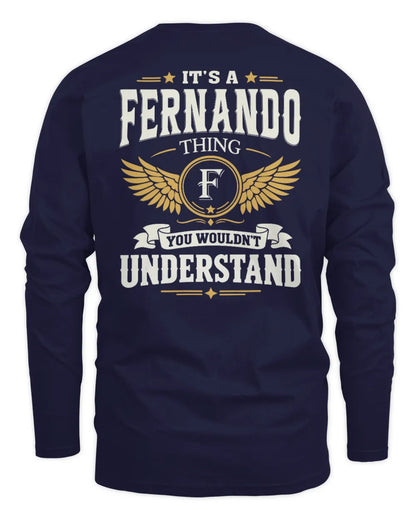 FERNANDO KT06-M008 It’s a [NAME] Thing – You Wouldn’t Understand | Personalized Vintage T-Shirt - Men's Long Sleeved T-Shirt - Navy