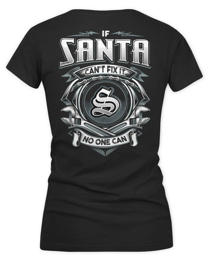 SANTA AP81-K4-626 - Personalized Ahmed Quote Apparel “If Ahmed Can't Fix It, No One Can” - Women's V-Neck T-Shirt - Black
