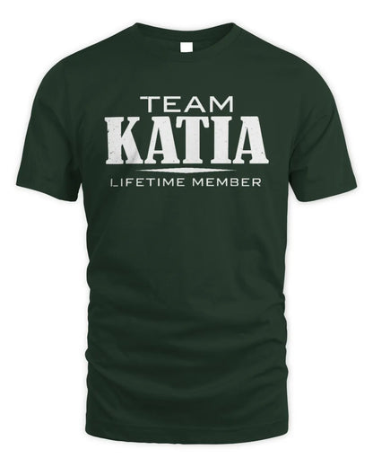 KATIA BL62-K4-128 - Personalized “Team NAME Lifetime Member” - Unisex Standard T-Shirt - Forest Green