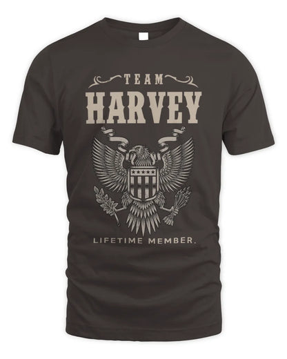 HARVEY TP06-K82 – Personalized Classic Style Apparel “Team NAME Lifetime Member” - Unisex Standard T-Shirt - Dark Chocolate