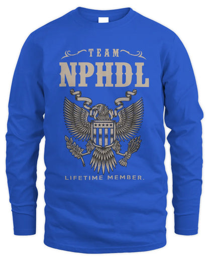 NPHDL TP06-K82 – Personalized Classic Style Apparel “Team NAME Lifetime Member” - Men's Long Sleeved T-Shirt - Royal