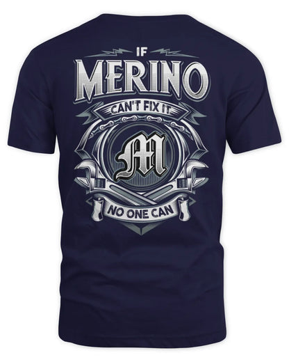 MERINO AP81-K4-626 - Personalized Ahmed Quote Apparel “If Ahmed Can't Fix It, No One Can” - Unisex Standard T-Shirt - Navy