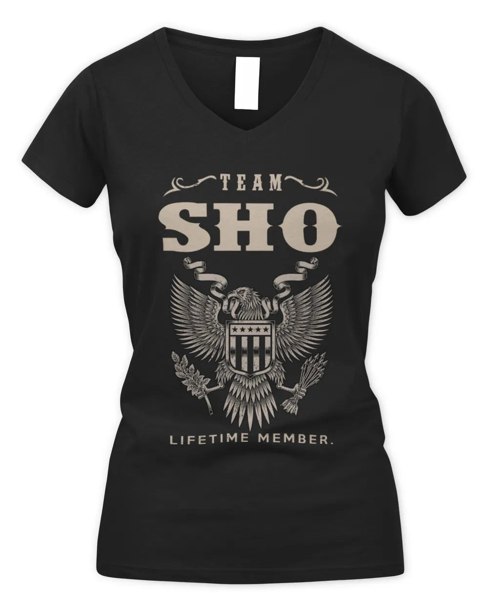 SHO TP06-K82 – Personalized Classic Style Apparel “Team NAME Lifetime Member” - Women's V-Neck T-Shirt - Black