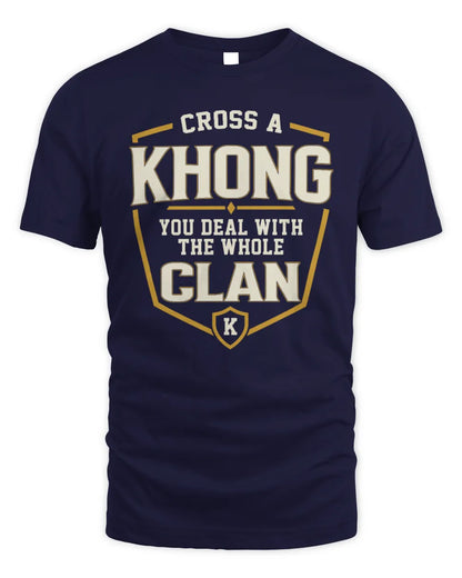 KHONG NT1-K008 Cross A/An NAME, You Deal With the Whole Clan | Personalized Vintage T-Shirt - Unisex Standard T-Shirt - Navy