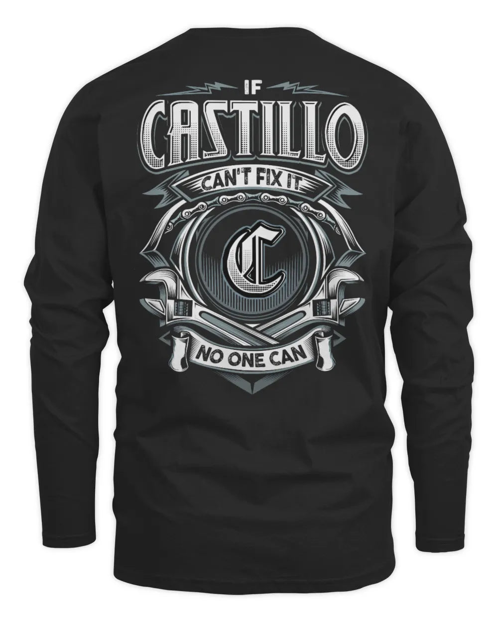 CASTILLO AP81-K4-626 - Personalized Ahmed Quote Apparel “If Ahmed Can't Fix It, No One Can” - Men's Long Sleeved T-Shirt - Black