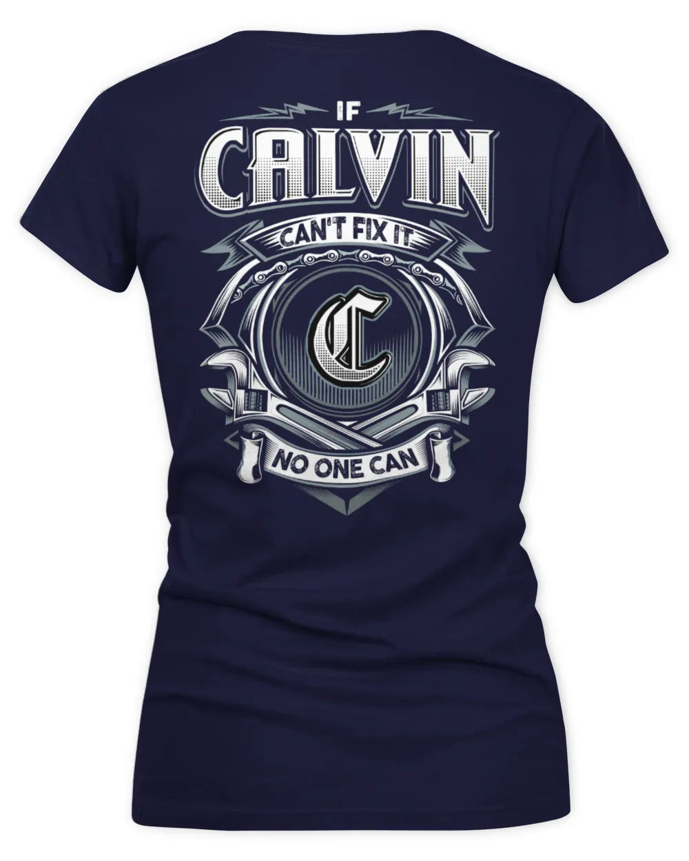CALVIN AP81-K4-626 - Personalized Ahmed Quote Apparel “If Ahmed Can't Fix It, No One Can” - Women's V-Neck T-Shirt - Navy