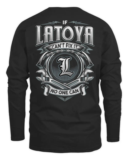 LATOYA AP81-K4-626 - Personalized Ahmed Quote Apparel “If Ahmed Can't Fix It, No One Can” - Men's Long Sleeved T-Shirt - Black