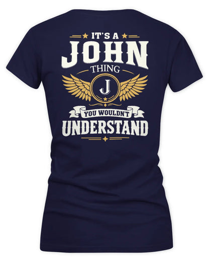 JOHN KT06-M008 It’s a [NAME] Thing – You Wouldn’t Understand | Personalized Vintage T-Shirt - Women's V-Neck T-Shirt - Navy
