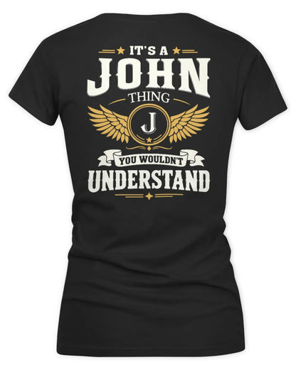JOHN KT06-M008 It’s a [NAME] Thing – You Wouldn’t Understand | Personalized Vintage T-Shirt - Women's V-Neck T-Shirt - Black