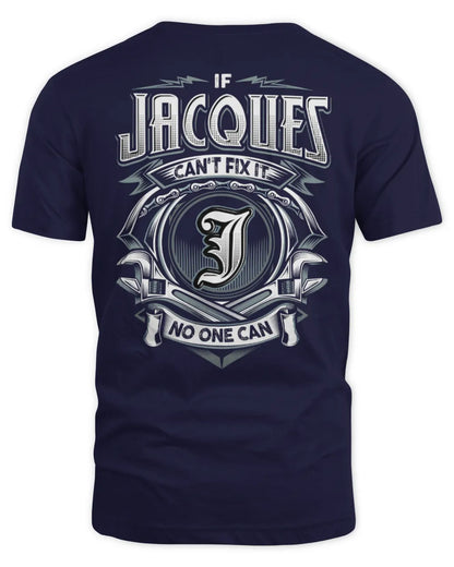 JACQUES AP81-K4-626 - Personalized Ahmed Quote Apparel “If Ahmed Can't Fix It, No One Can” - Unisex Standard T-Shirt - Navy
