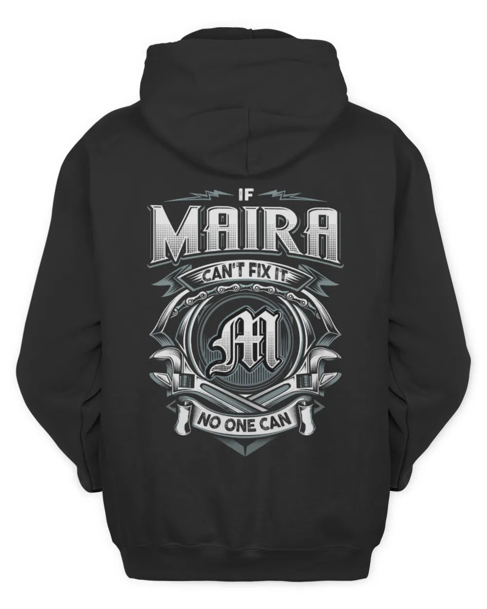 MAIRA AP81-K4-626 - Personalized Ahmed Quote Apparel “If Ahmed Can't Fix It, No One Can” - Unisex Hoodie - Black