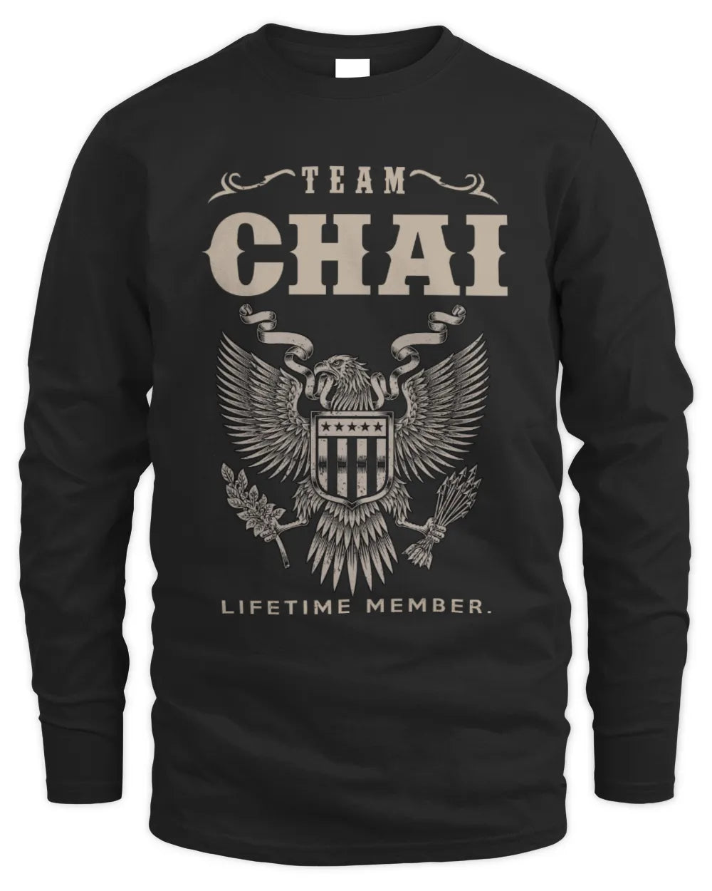 CHAI TP06-K82 – Personalized Classic Style Apparel “Team NAME Lifetime Member” - Men's Long Sleeved T-Shirt - Black
