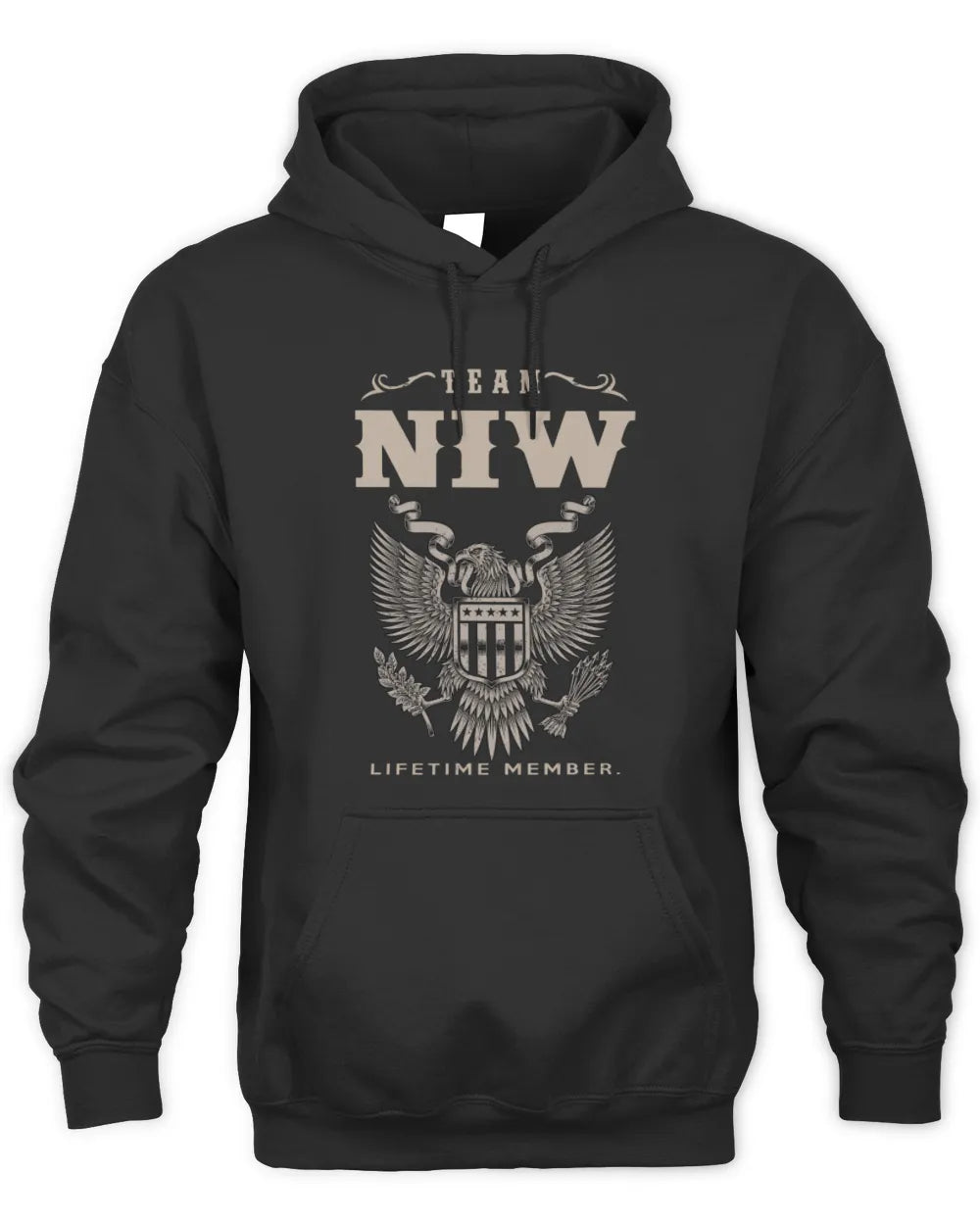 NIW TP06-K82 – Personalized Classic Style Apparel “Team NAME Lifetime Member” - Unisex Hoodie - Black