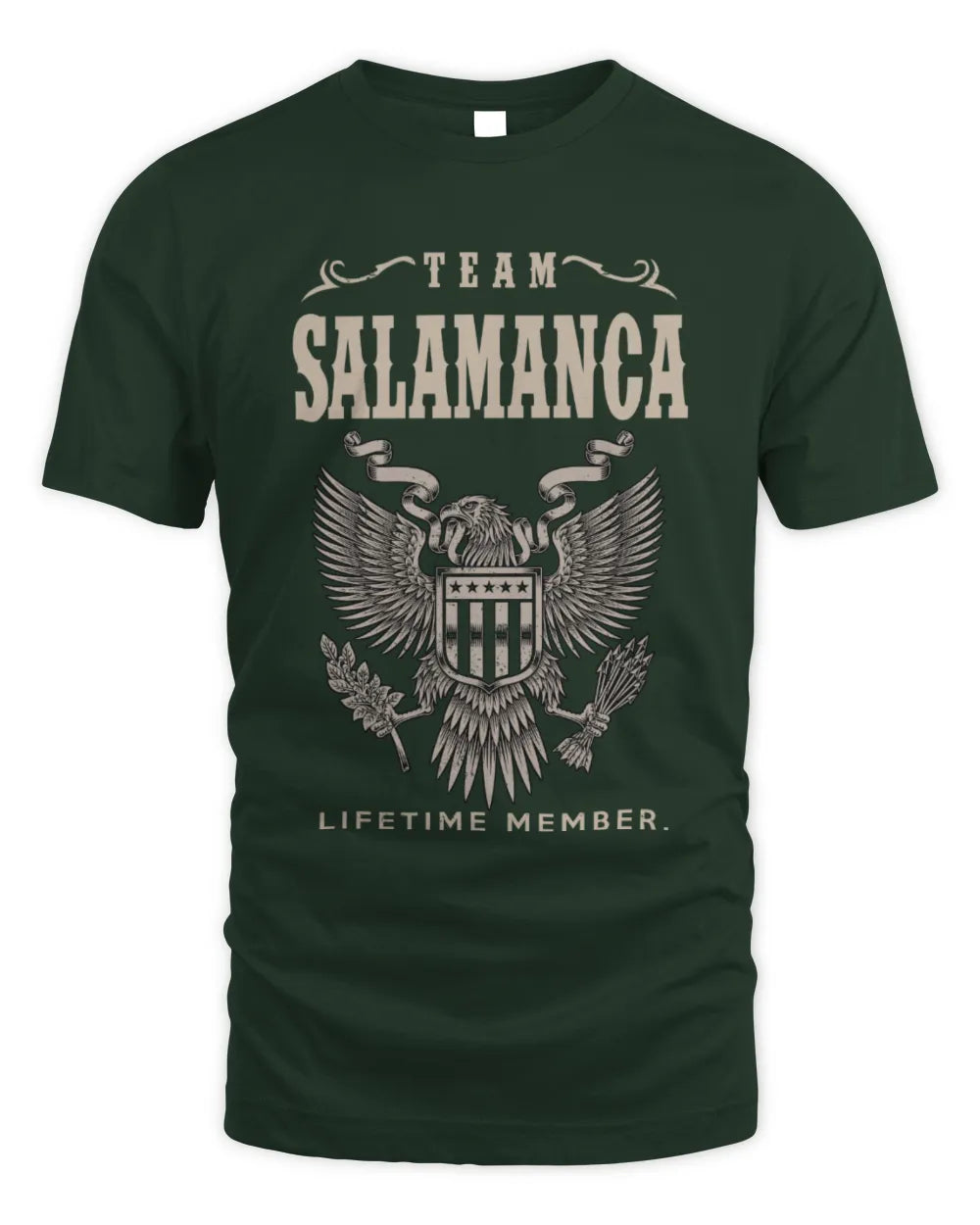 SALAMANCA TP06-K82 – Personalized Classic Style Apparel “Team NAME Lifetime Member” - Unisex Standard T-Shirt - Forest Green