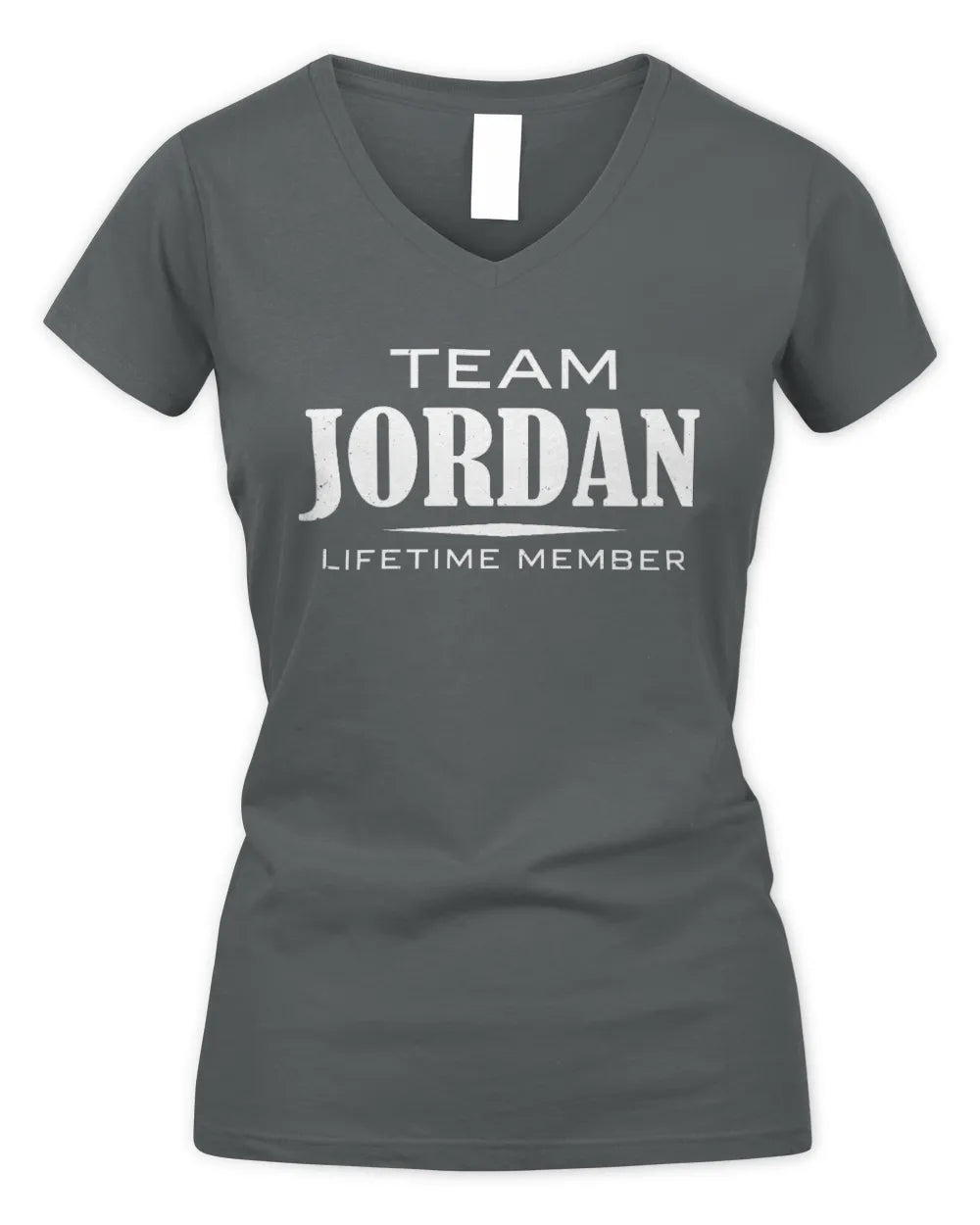 JORDAN BL62-K4-128 - Personalized “Team NAME Lifetime Member” - Women's V-Neck T-Shirt - Charcoal