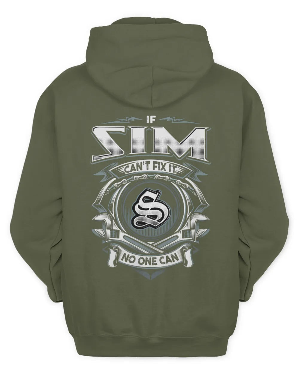 SIM AP81-K4-626 - Personalized Ahmed Quote Apparel “If Ahmed Can't Fix It, No One Can” - Unisex Hoodie - Military Green