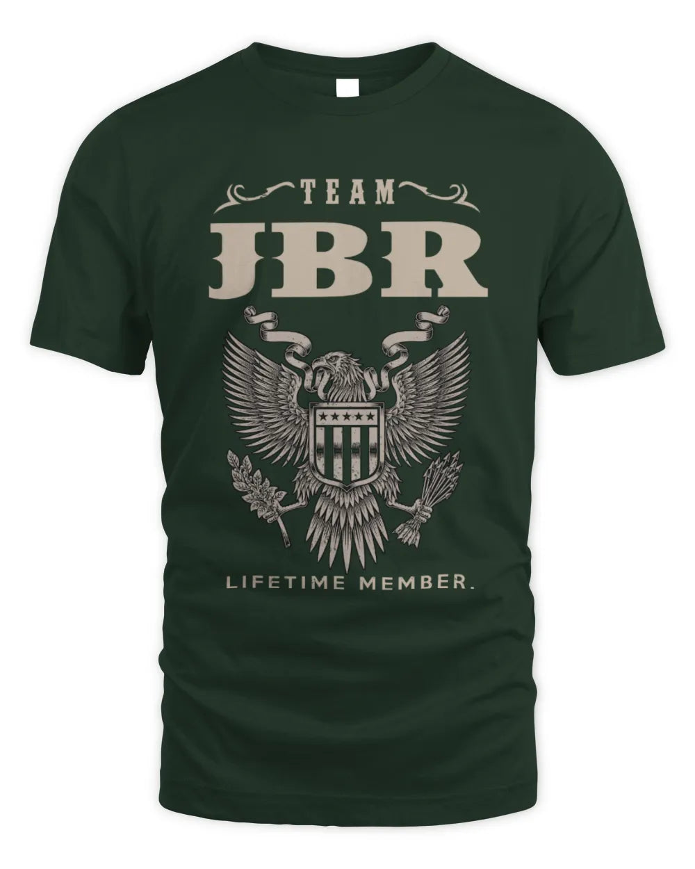 JBR TP06-K82 – Personalized Classic Style Apparel “Team NAME Lifetime Member” - Unisex Standard T-Shirt - Forest Green