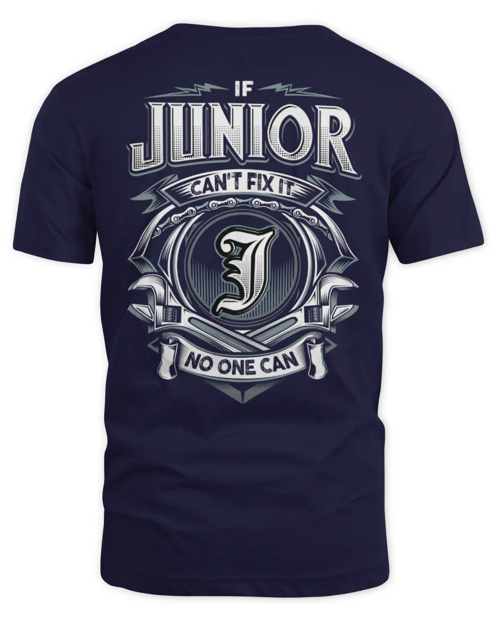 JUNIOR AP81-K4-626 - Personalized Ahmed Quote Apparel “If Ahmed Can't Fix It, No One Can” - Unisex Standard T-Shirt - Navy