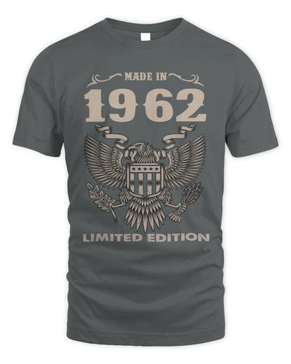 1962 HH89-K2 – Classic Birth Year Limited Edition T-Shirt - Unisex Standard T-Shirt - Charcoal