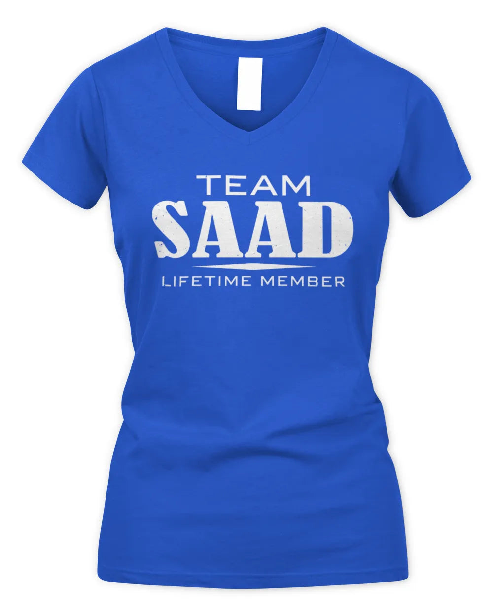 SAAD BL62-K4-128 - Personalized “Team NAME Lifetime Member” - Women's V-Neck T-Shirt - Royal