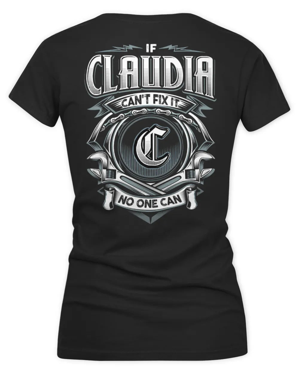 CLAUDIA AP81-K4-626 - Personalized Ahmed Quote Apparel “If Ahmed Can't Fix It, No One Can” - Women's V-Neck T-Shirt - Black