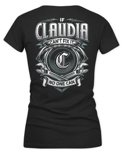 CLAUDIA AP81-K4-626 - Personalized Ahmed Quote Apparel “If Ahmed Can't Fix It, No One Can” - Women's V-Neck T-Shirt - Black