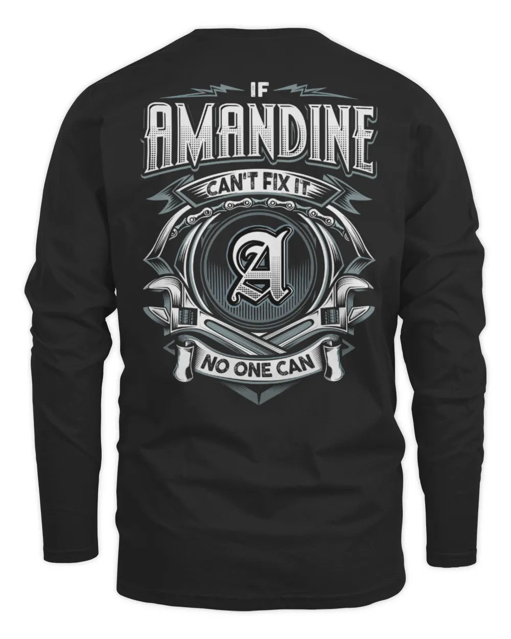 AMANDINE AP81-K4-626 - Personalized Ahmed Quote Apparel “If Ahmed Can't Fix It, No One Can” - Men's Long Sleeved T-Shirt - Black